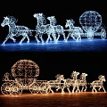 Outdoor Lights Colorful Horse and Carriage Shaped Decorative for Festival Outdoor Decoration