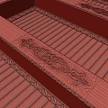 Wooden Ceiling With Carved Patterns And Grid Design 3d model