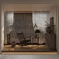 Comfortable Woven Rocking Leisure Chair For Bright Sunlit Window Side Cozy Home Rest Space