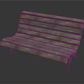 Wooden Slatted Outdoor Bench With Rustic Design Metal Legs And Natural Texture