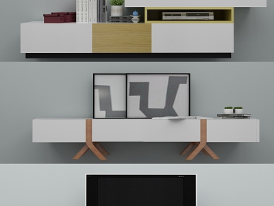 TV cabinet combination 3d model