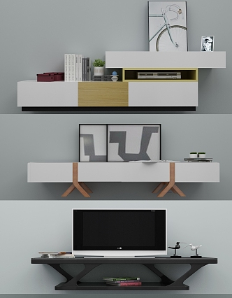 TV cabinet combination 3d model