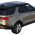 Silver Land Rover Discovery SUV With Headlights And License Plate