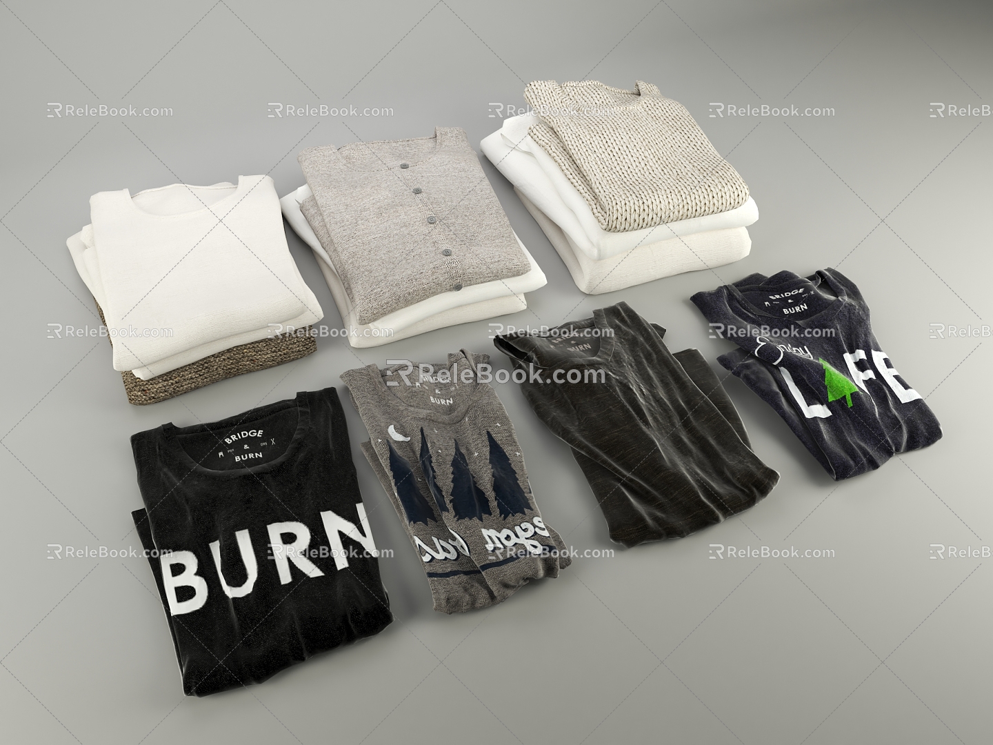 Modern clothes clothes combination 3d model