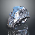 Detailed Shiny Metallic Skull Structure With Glossy Surface Texture And Reflection Details