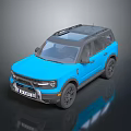 Stylish Blue SUV With Black Roof Rack Modern Front Design And Black Wheels