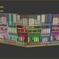 Modern Cartoon Building Department Store Grocery Shop Daily Store Grocery Store 3d model