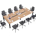 Modern Meeting Tables and Chairs Office Tables and Chairs Meeting Tables and Chairs Combination 3d model