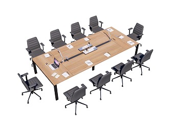 Modern Meeting Tables and Chairs Office Tables and Chairs Meeting Tables and Chairs Combination 3d model