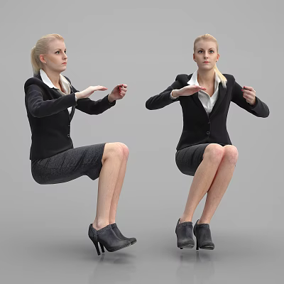 The modern woman who sits 3d model