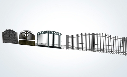 Modern gate wrought iron gate 3d model