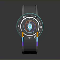 Modern Smartwatch Featuring Colorful Light Strips Digital Display Dial With Dollar Sign For Daily Use