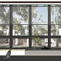 modern floor-to-ceiling windows 3d model