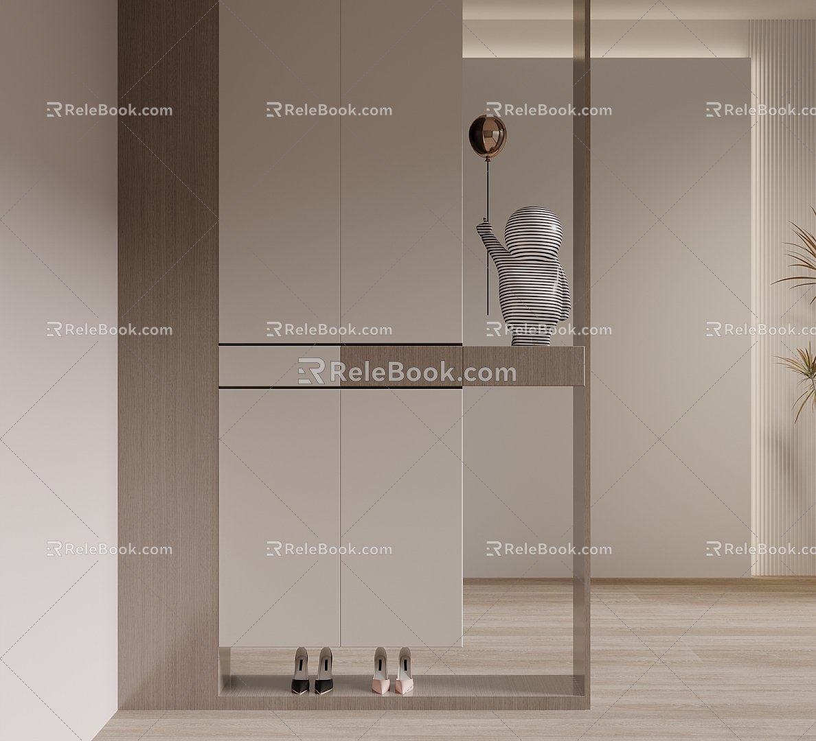 Entrance partition shoe cabinet 3d model