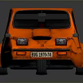 Orange Concept Car With Unique Futuristic Design And Sleek Body Shape