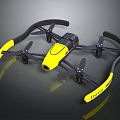 Modern Yellow Black Decorative Light With Propeller Inspired Design For Home Decoration