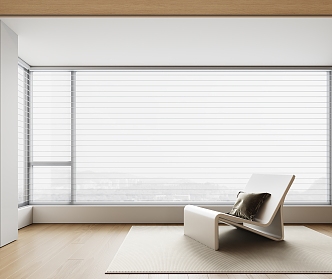 modern venetian blinds blackout curtain 3d model