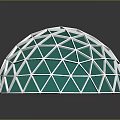 Modern Spherical Transparent Geodesic Equipment With Metal Frame And Glass Structure