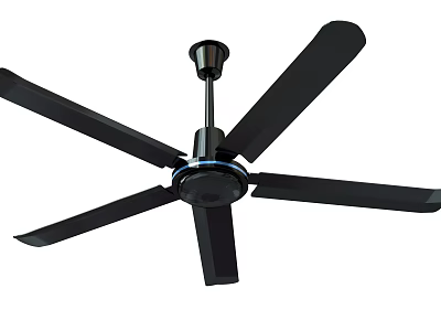Modern Black Ceiling Air Conditioner Fan With 5 Blades For Home Cooling 3d model