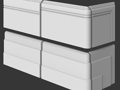 White Decorative Architectural Components For Interior Wall Molding Design 3d model