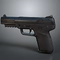 Modern Black Tactical Pistol With Textured Grip And Sleek Body Design