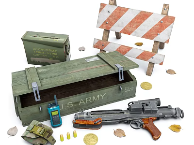 Modern box armaments decoration combination 3d model