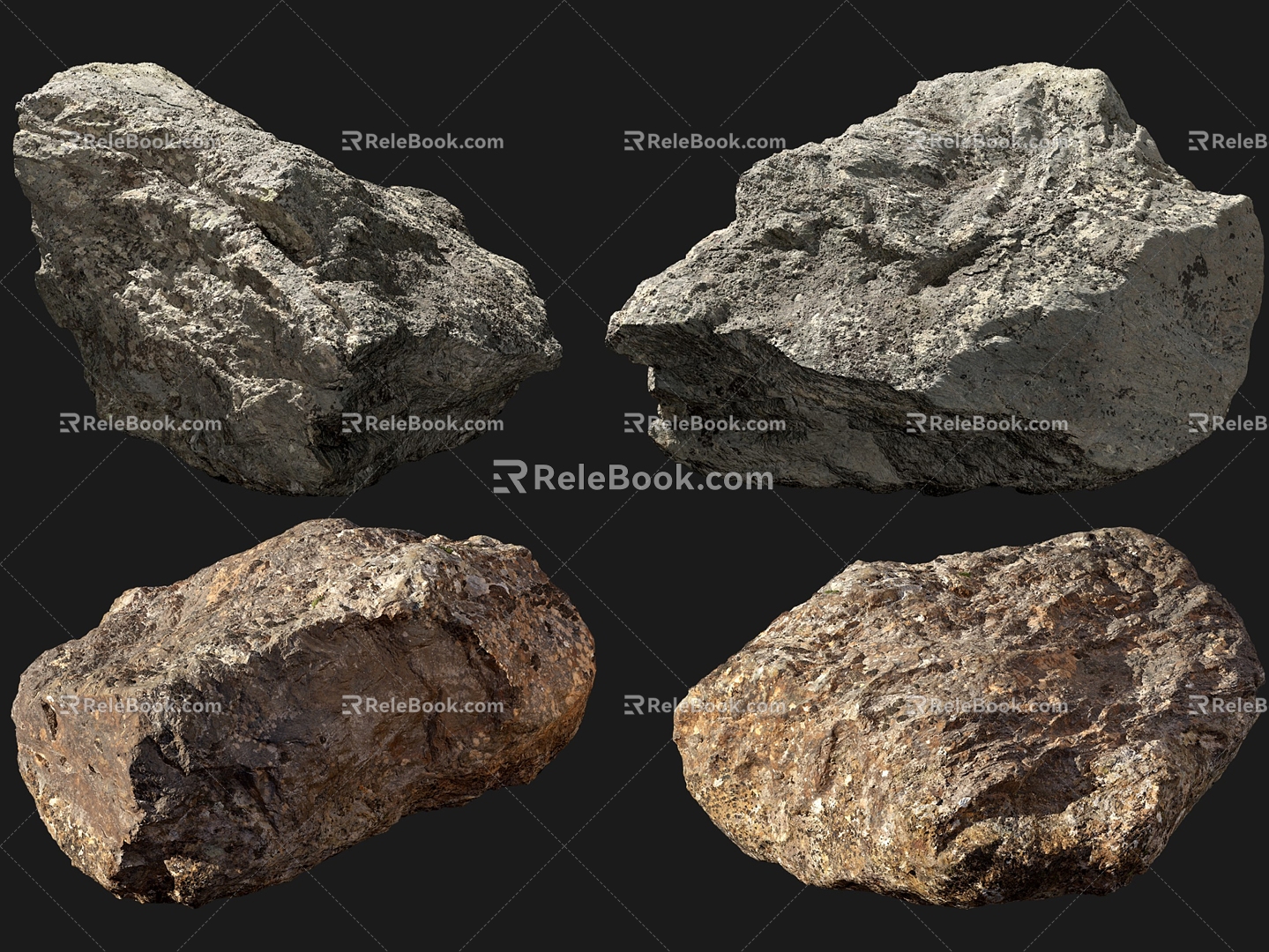 Modern Stone Yellow Stone Natural Stone Meadow Stone River Bank Stone 3d model