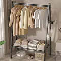 Stylish Clothing Rack with Hanging Clothes Storage Boxes and Baskets for Bedroom Organizer