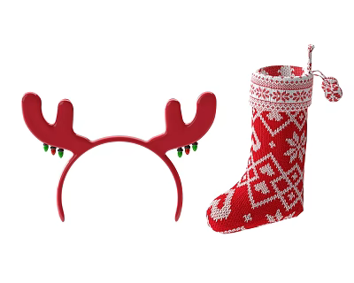 christmas decoration christmas stockings christmas hairband hairpin elk hairband christmas 3d model