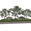 Modern shrub landscape tree pool 3d model