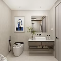 Modern Minimalist Bathroom With Glass Shower White Toilet Vanity Marble Countertop And Wall Mirror