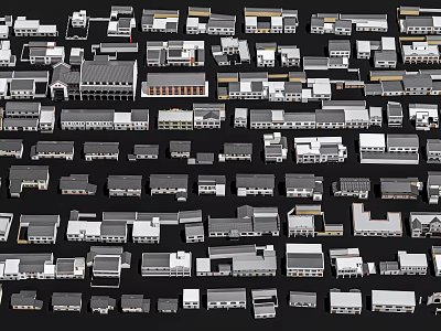 Various Architectural Models of Rural Self Built Houses With Different Design Styles 3d model