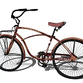 Vintage Copper Bicycle Featuring Classic Frame Handlebar Wheels And Comfortable Saddle