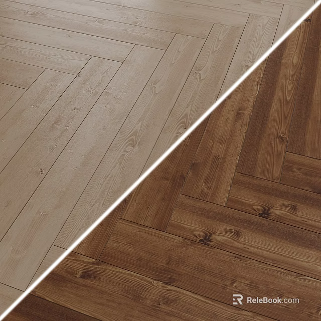 Wooden Flooring Two Tone Light And Dark Color Herringbone Pattern Design 3d model