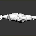 Silver Muscular Male Statue In Tight Athletic Wear Holding Ring Sculpture