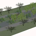 Tranquil Residential Landscape With Lush Trees Green Lawns Benches And Walkways