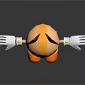Cartoon Rabbit Character With Long Orange Ears White Gloves Orange Bow Tie And Yellow Shoes
