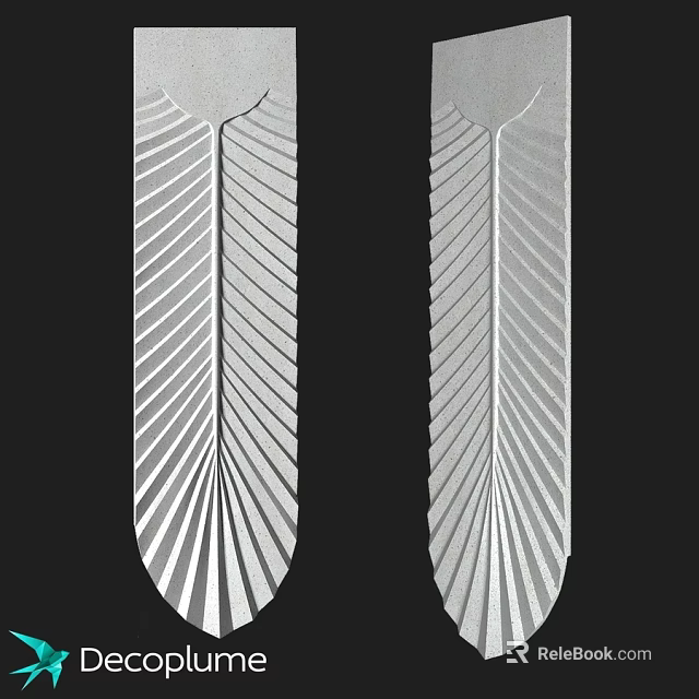 Silver Metal Structural Components With Symmetrical Radial Stripes Design 3d model 