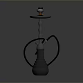 Modern Table With Decorative Hookah Stand And Contemporary Design Elements 3d model