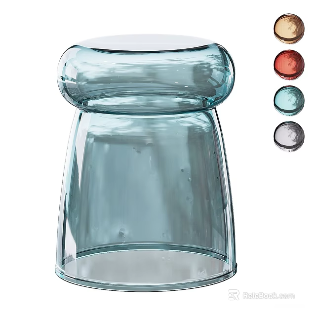 Modern Glass Side Table With Sleek Design And Multiple Color Options 3d model 