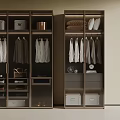 Modern Wardrobe Interior Design With Hanging Clothes Storage Shelves And Drawers