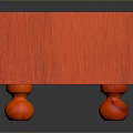 Red Square Wooden Household Item With Grid Top And Short Legs