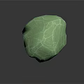 Green Textured Wood Stone in Natural Form with Rough Surface and Earthy Tone