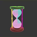 Elegant Blue Glass Hourglass With Red Wooden Base For Home Decoration