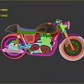 Classic Vintage Motorcycle With Black Body Orange Seat White Wheels And Shiny Exhaust System