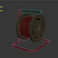 Efficient Household Cable Reel with Black Reel Red Stand and Black Handle for Cord Storage