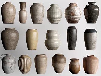 Modern Pottery Pot Jar Utensils Pottery Ornaments 3d model