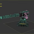 Turret Turntable Railgun Sci-fi Tower Defense Game Tower Defense Sci-fi Turret Game Turret Game Battery 3d model