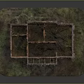 Architectural Replica Model Of Classical Ruined Building With Columns On Base 1104