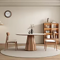 Middle Ancient Quiet Wind Restaurant Dining Tables and Chairs 3d model